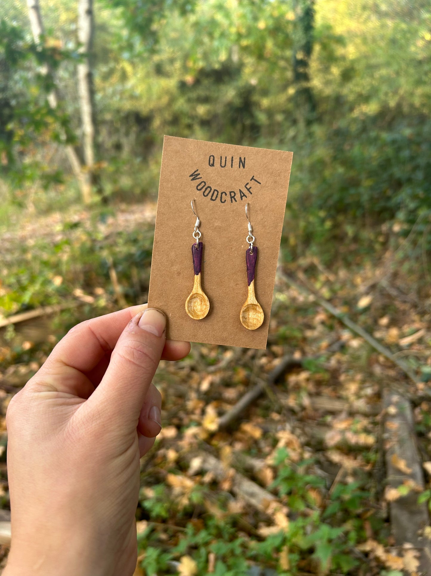 Mini Spoon Earrings ~ Violet ~ Cherry