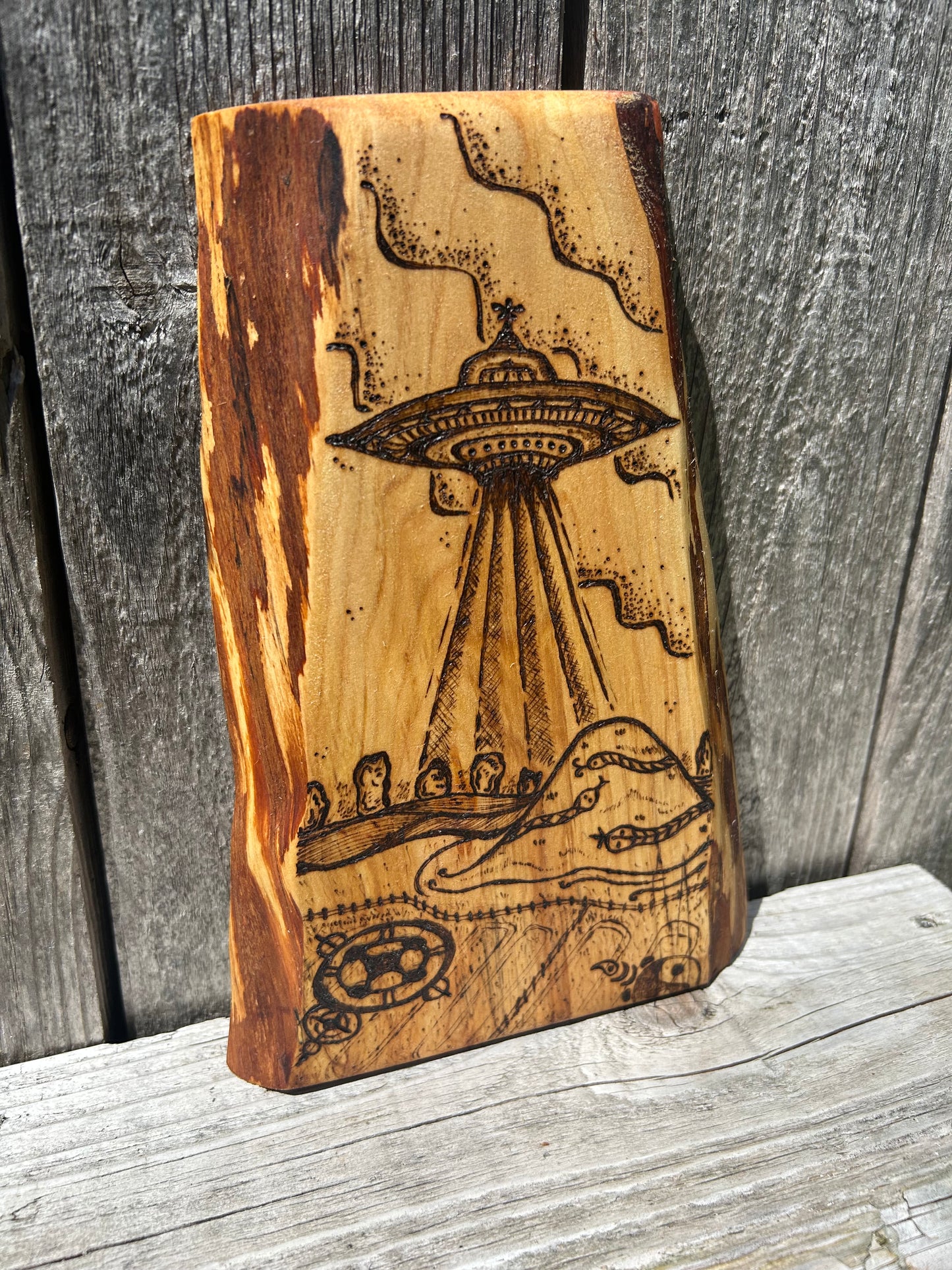 Strange Things at Silbury Hill ~ Pyrography Wall Art