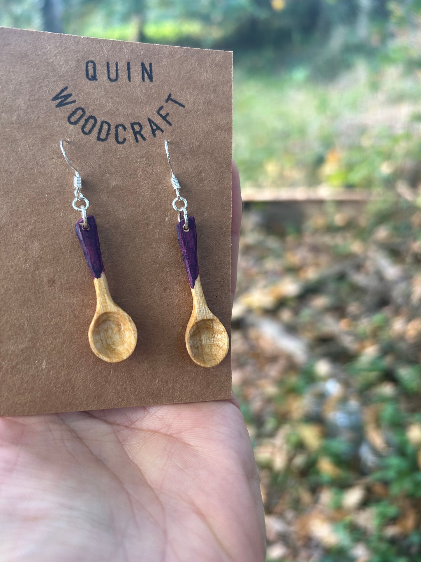 Mini Spoon Earrings ~ Violet ~ Cherry