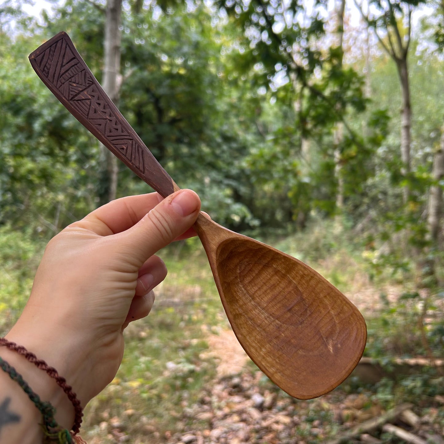 ~ Sharing ~ Serving Spoon ~ Cherry Wood