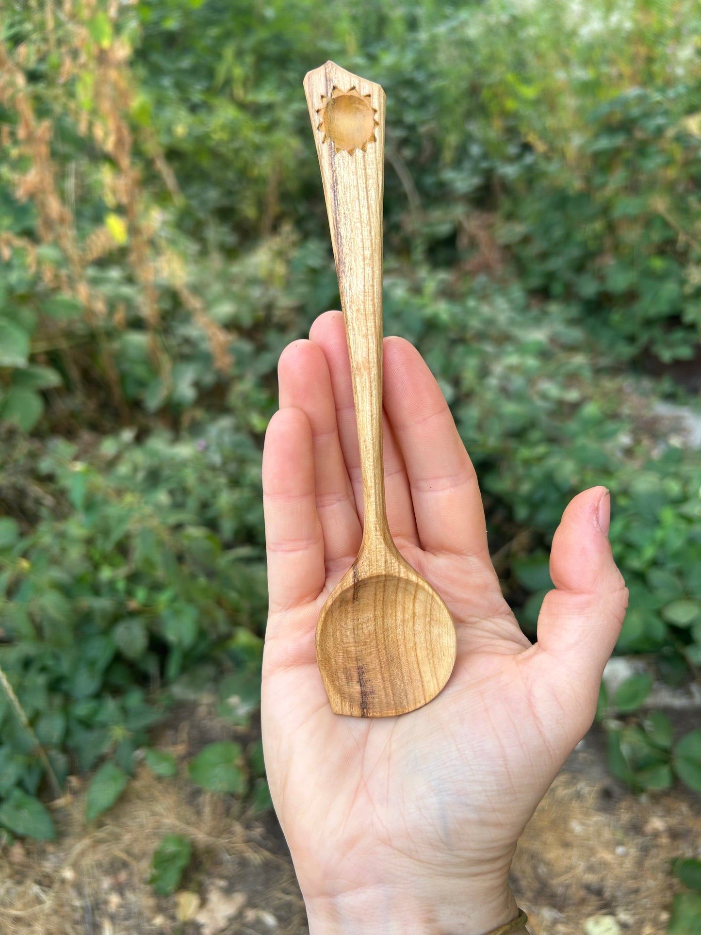 Sol ~ Long Handled Teaspoon ~ Cherry Wood