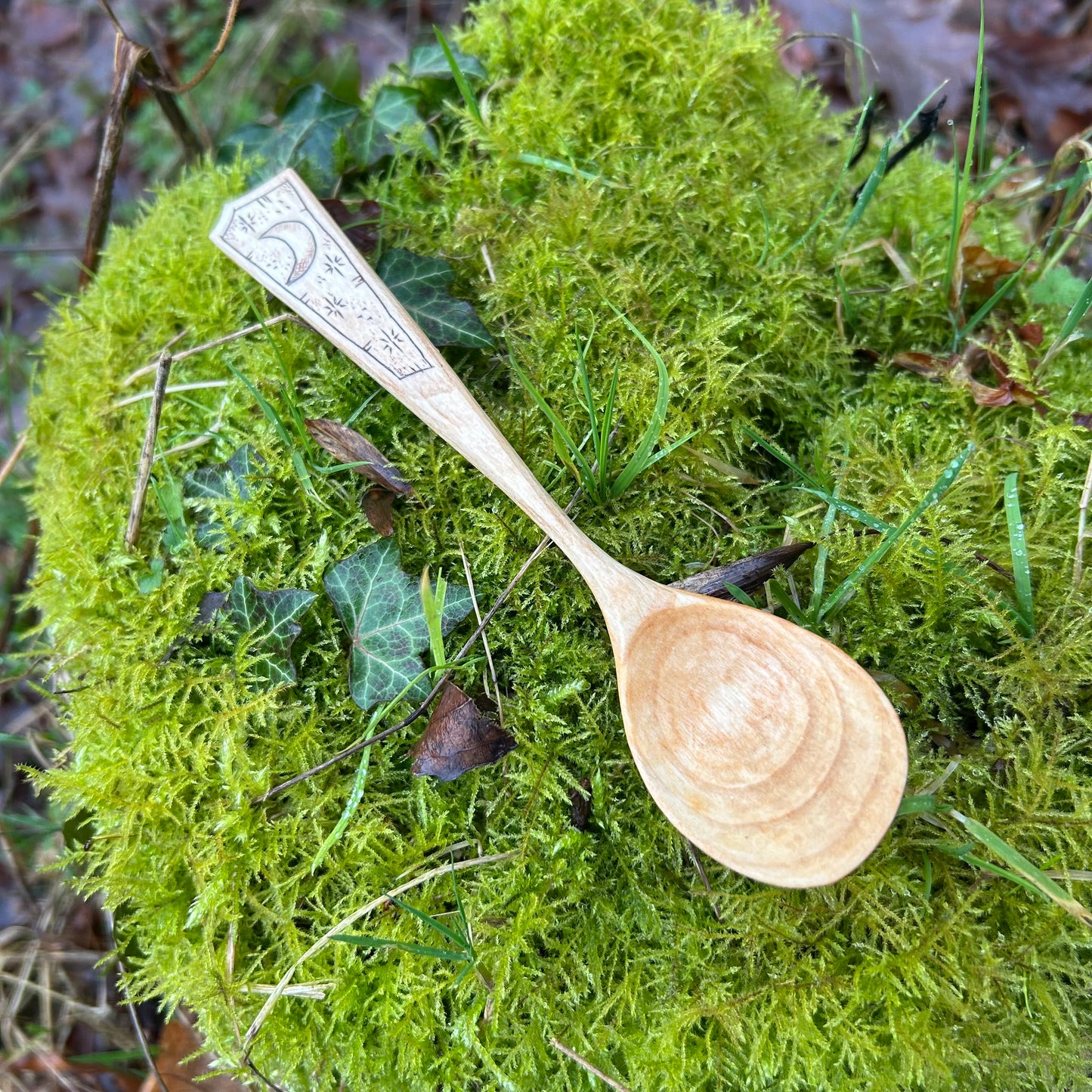 Crescent Moon ~ Eating Spoon ~ Cherry Wood