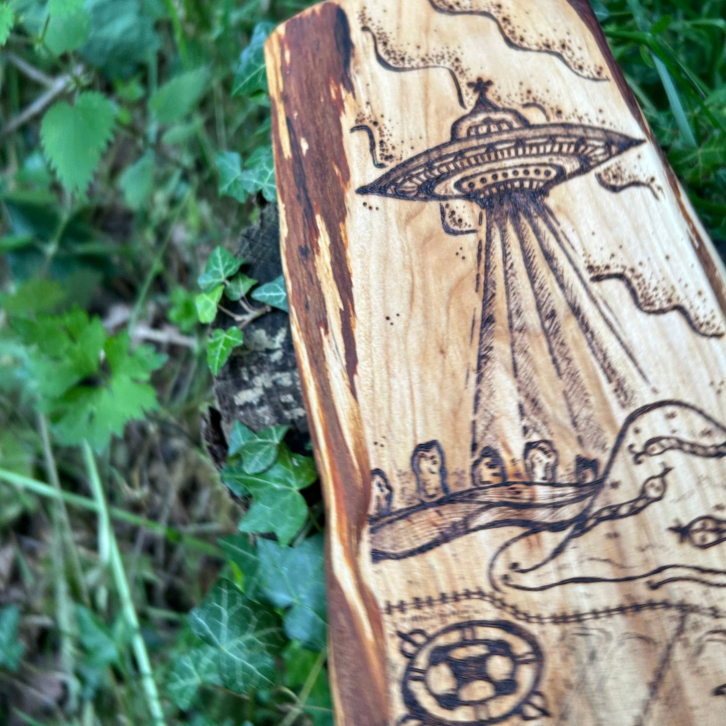 Strange Things at Silbury Hill ~ Pyrography Wall Art