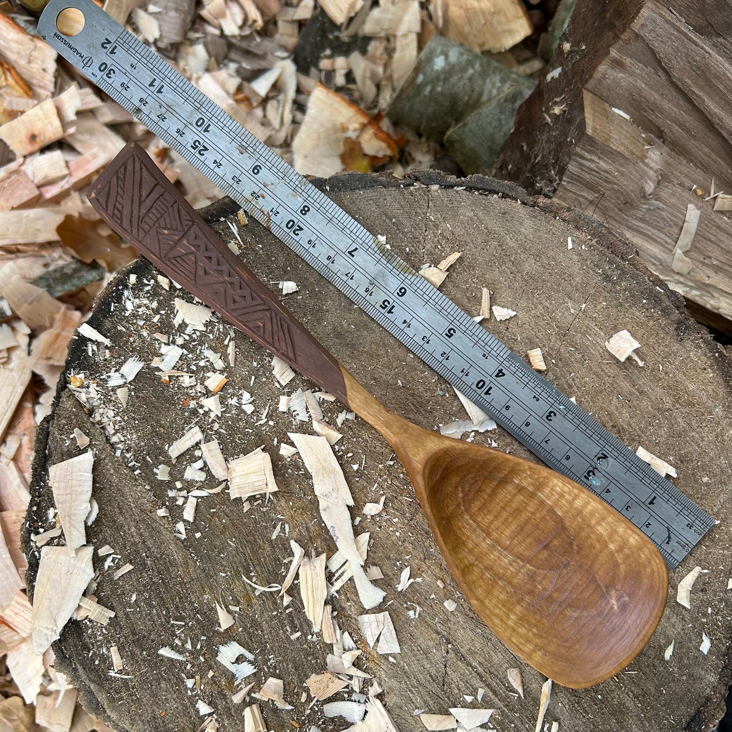 ~ Sharing ~ Serving Spoon ~ Cherry Wood
