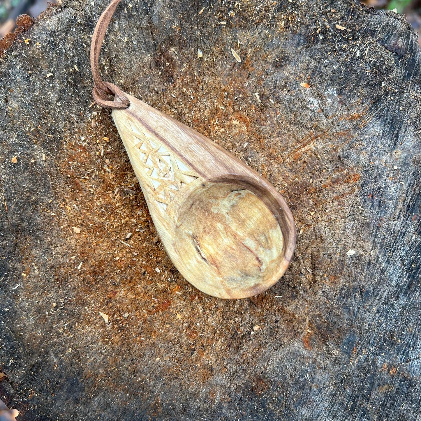 Chunky Coffee Scoop - Spalted Hazel