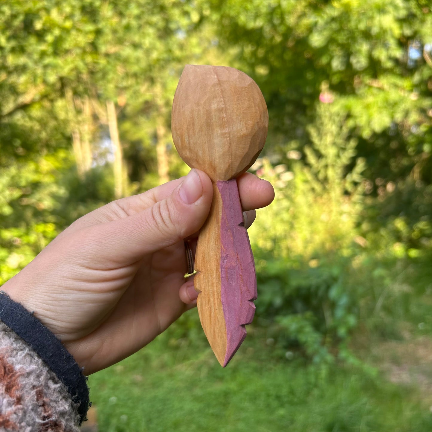 Pink Feather Coffee Scoop ~ Silver Birch