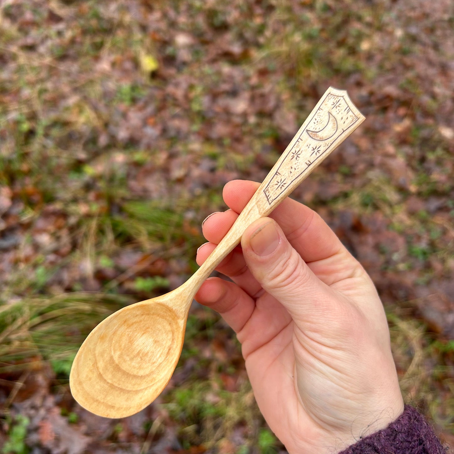 Crescent Moon ~ Eating Spoon ~ Cherry Wood