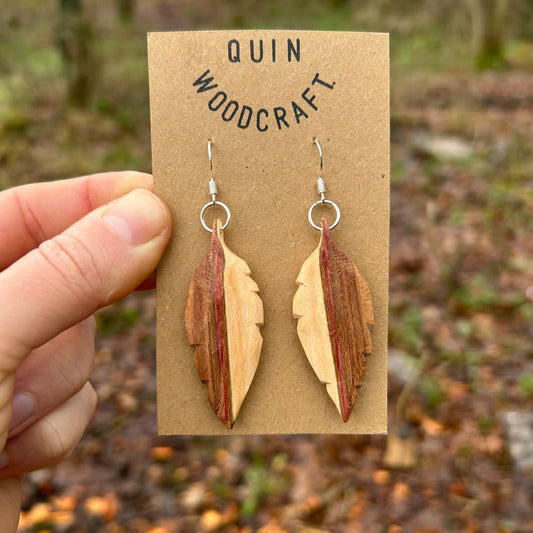 Two-tone Feather Earrings - Blackthorn