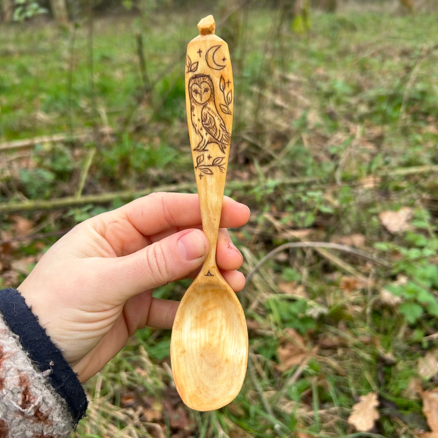 Barn Owl under the Moon - Eating Spoon - Cherry