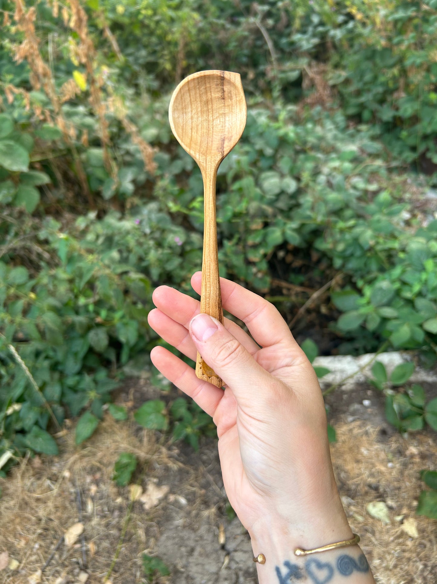 Sol ~ Long Handled Teaspoon ~ Cherry Wood