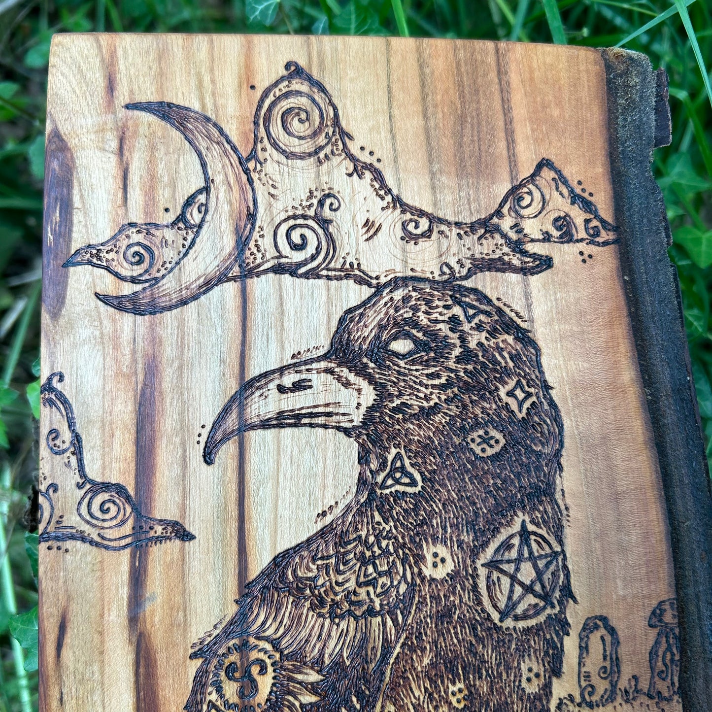 The Raven of Stonehenge ~ Pyrography Wall Art