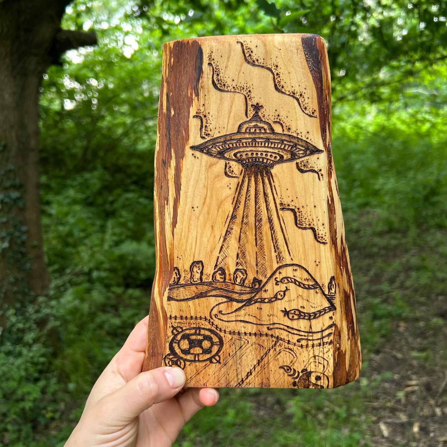 Strange Things at Silbury Hill ~ Pyrography Wall Art