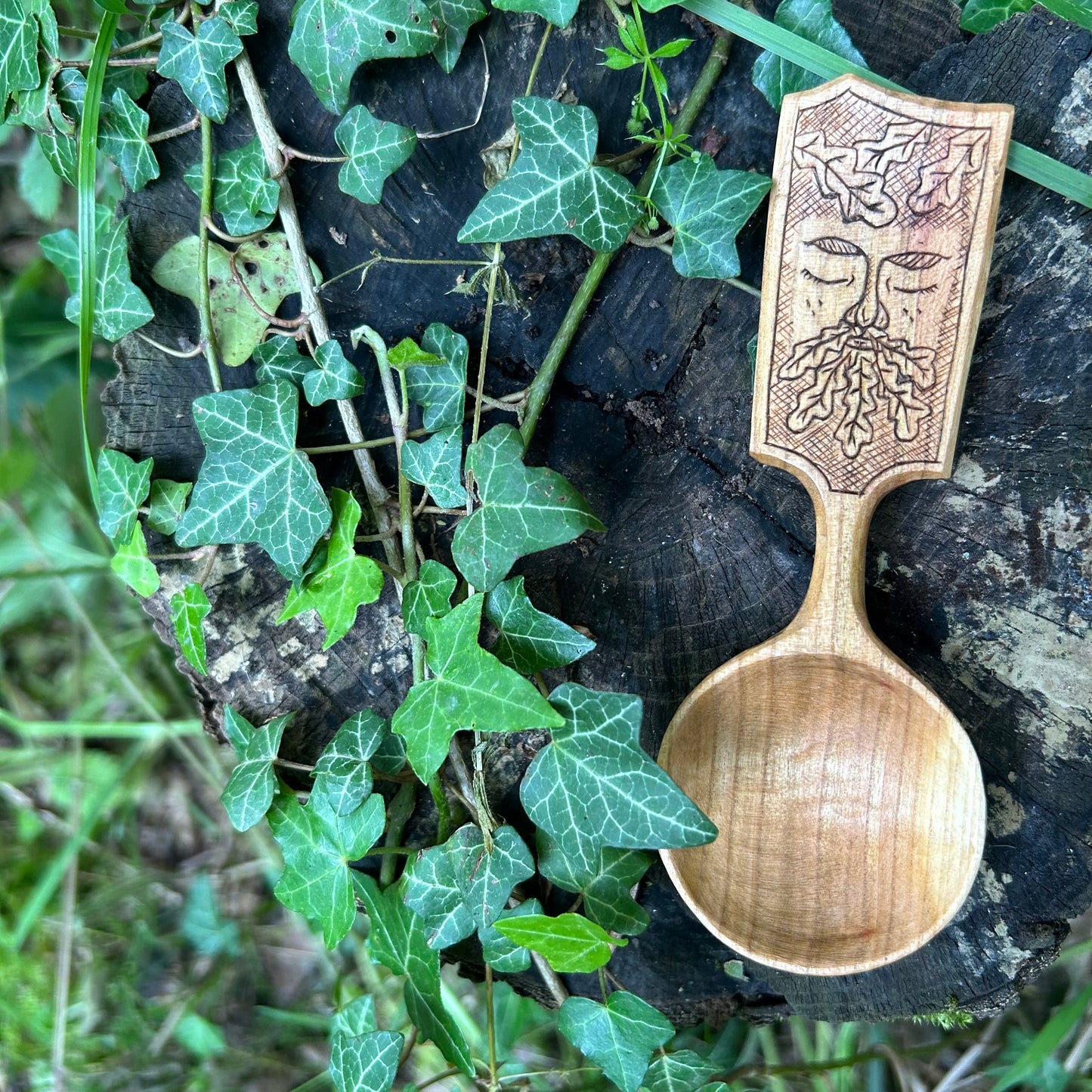 The Green Man ~ Coffee Scoop ~ Cherry Wood