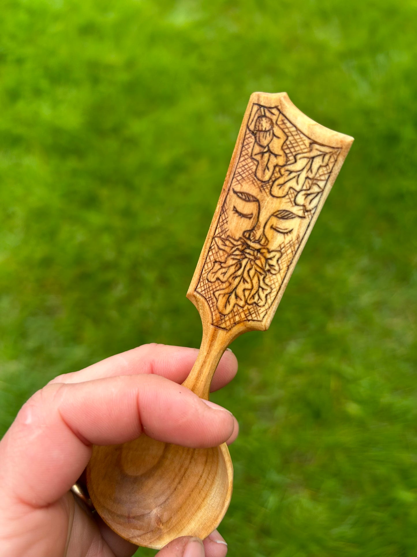 The Green Man ~ Coffee Scoop ~ Cherry Wood