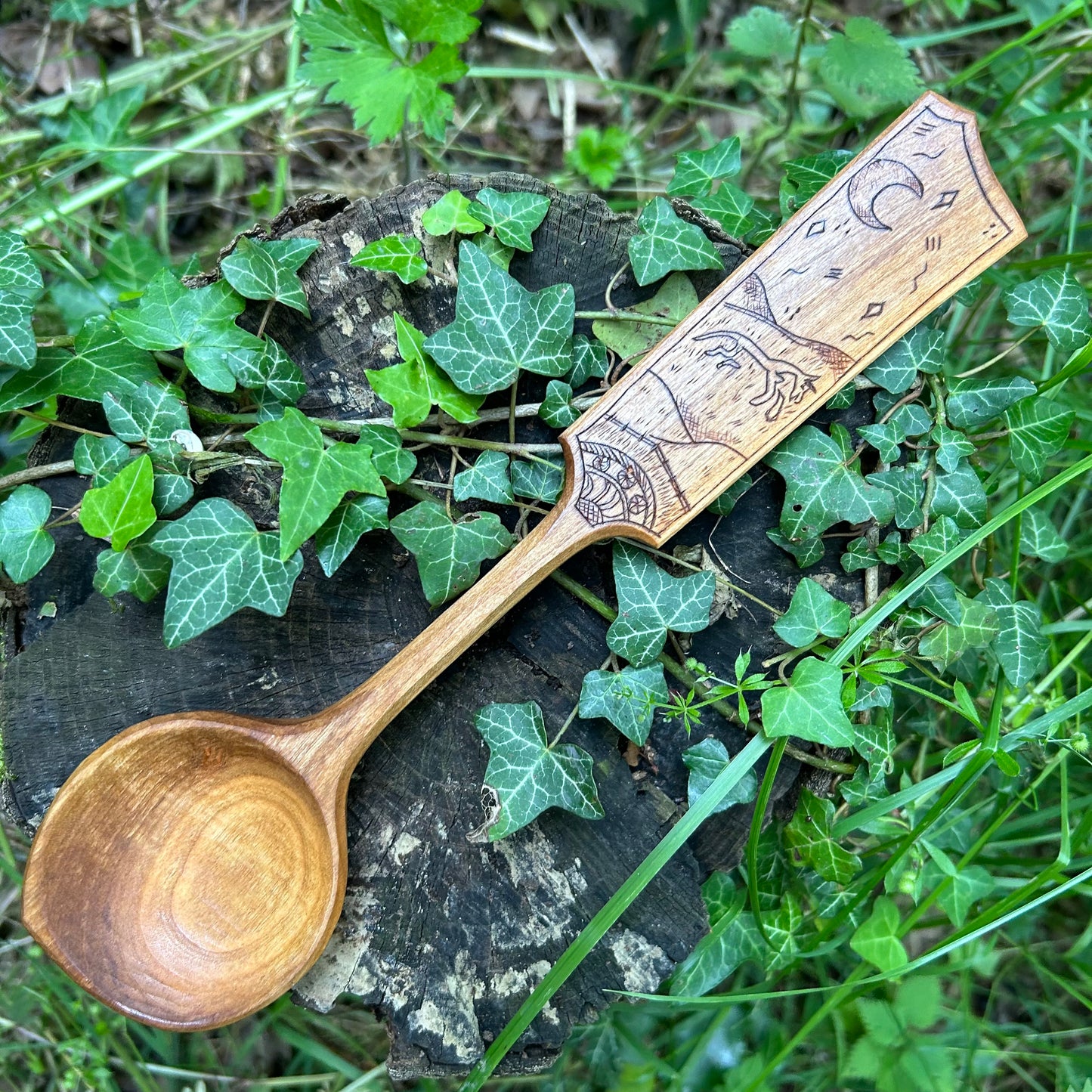 Uffington White Horse ~ Cooking Spoon ~ Cherry Wood
