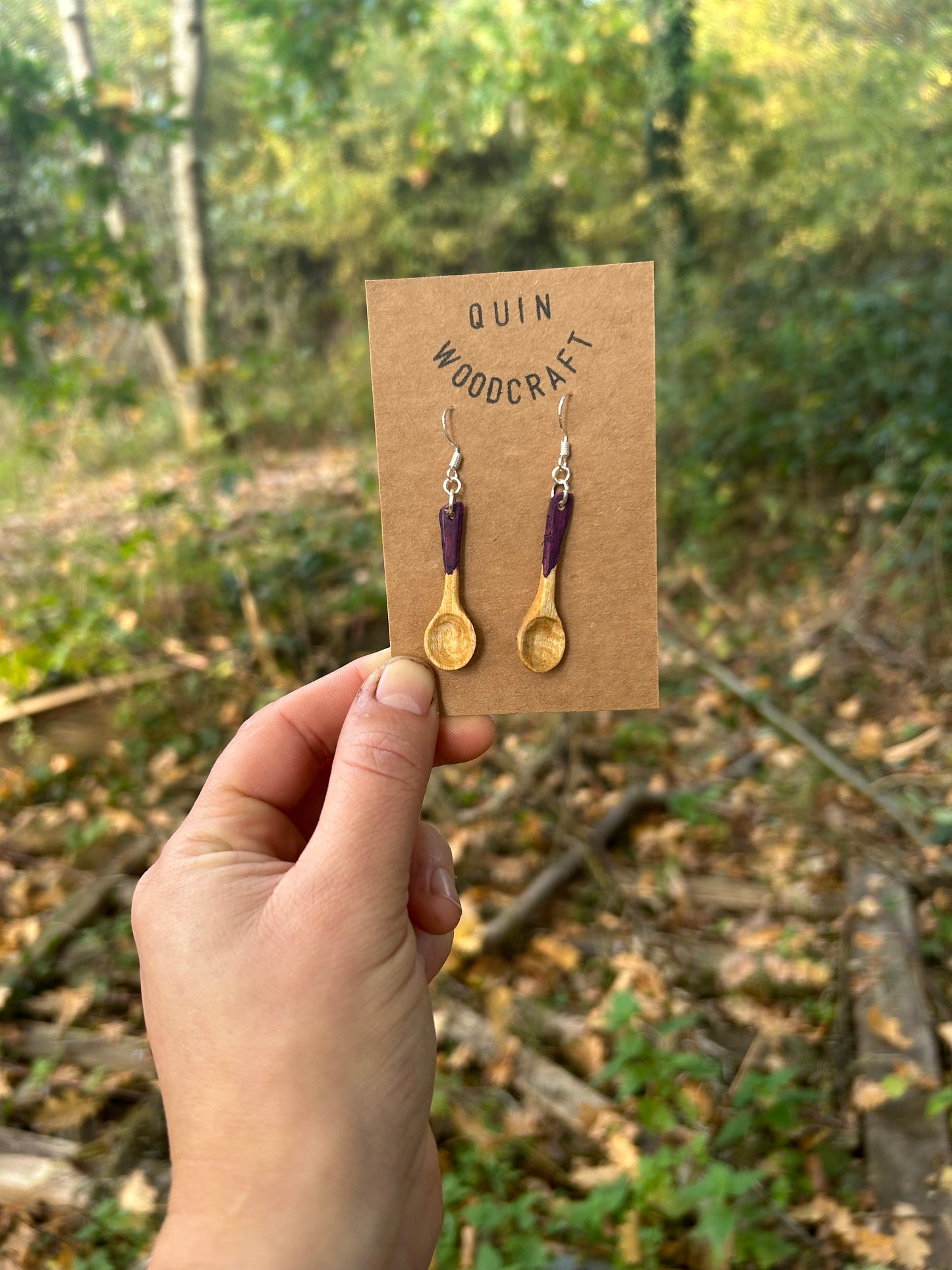 Mini Spoon Earrings ~ Violet ~ Cherry