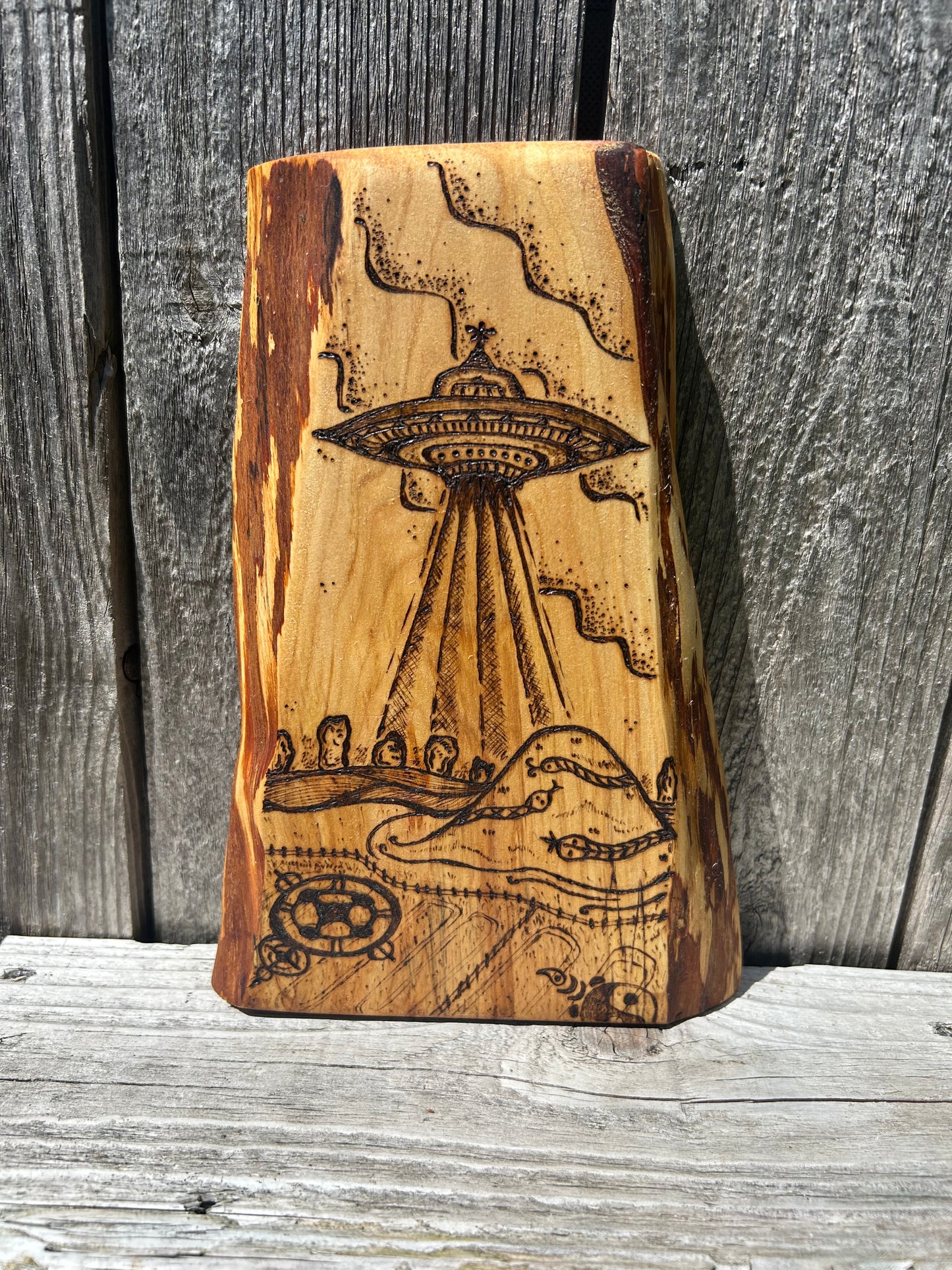 Strange Things at Silbury Hill ~ Pyrography Wall Art