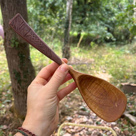 ~ Sharing ~ Serving Spoon ~ Cherry Wood
