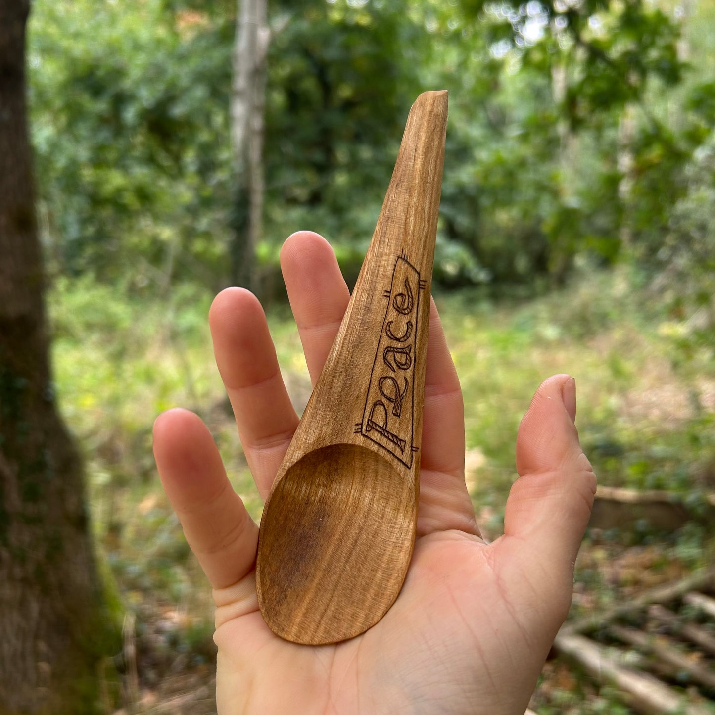 ~ Peace ~ Kayak Eating Spoon - Cherry Wood