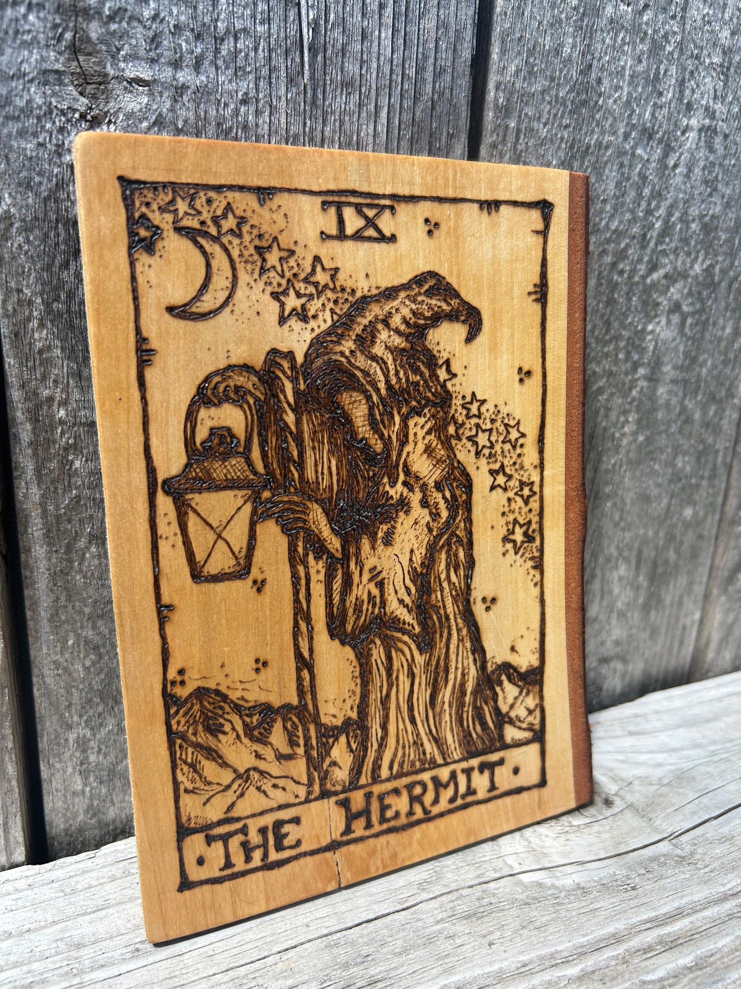 The Hermit ~ Tarot Design ~ Pyrography Art