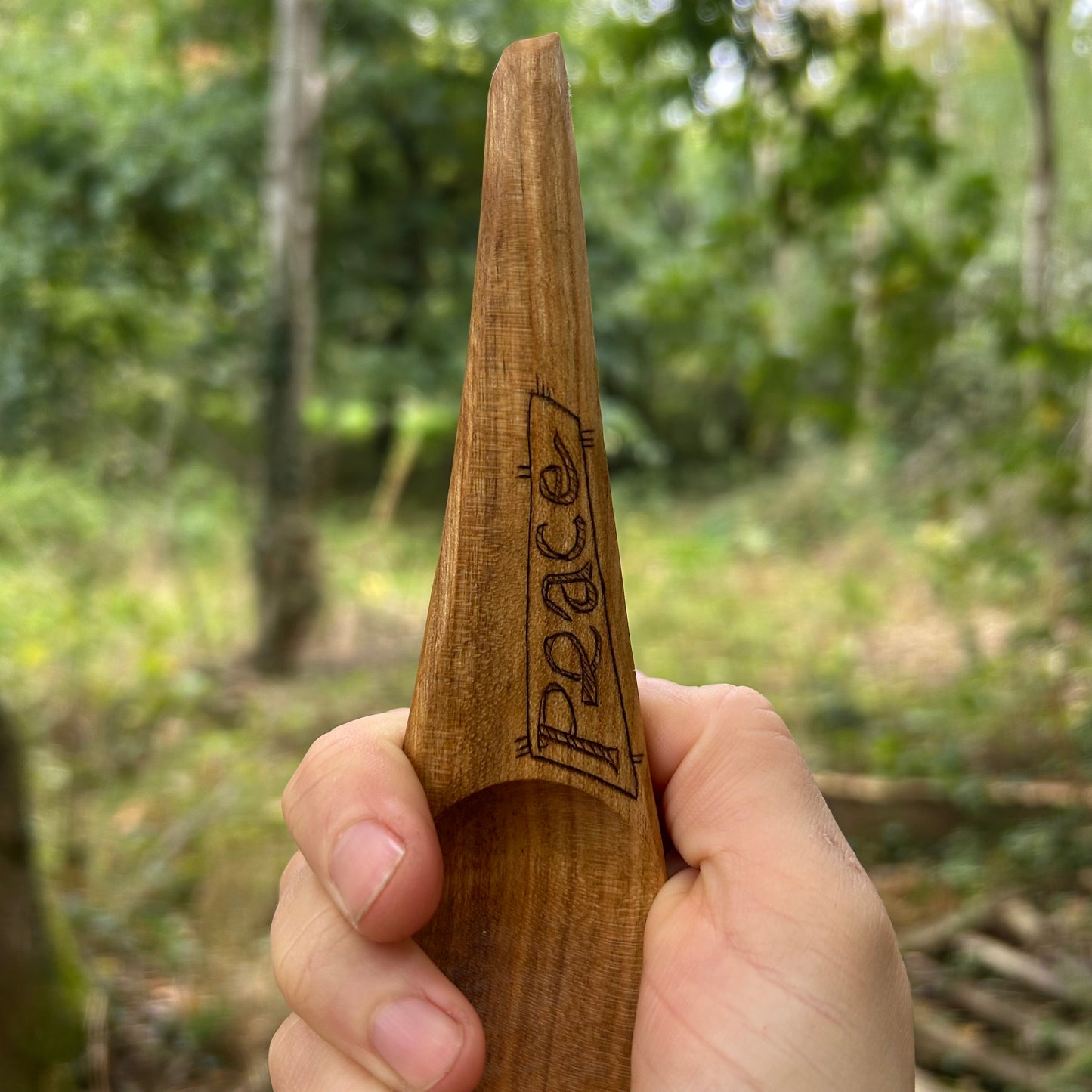 ~ Peace ~ Kayak Eating Spoon - Cherry Wood