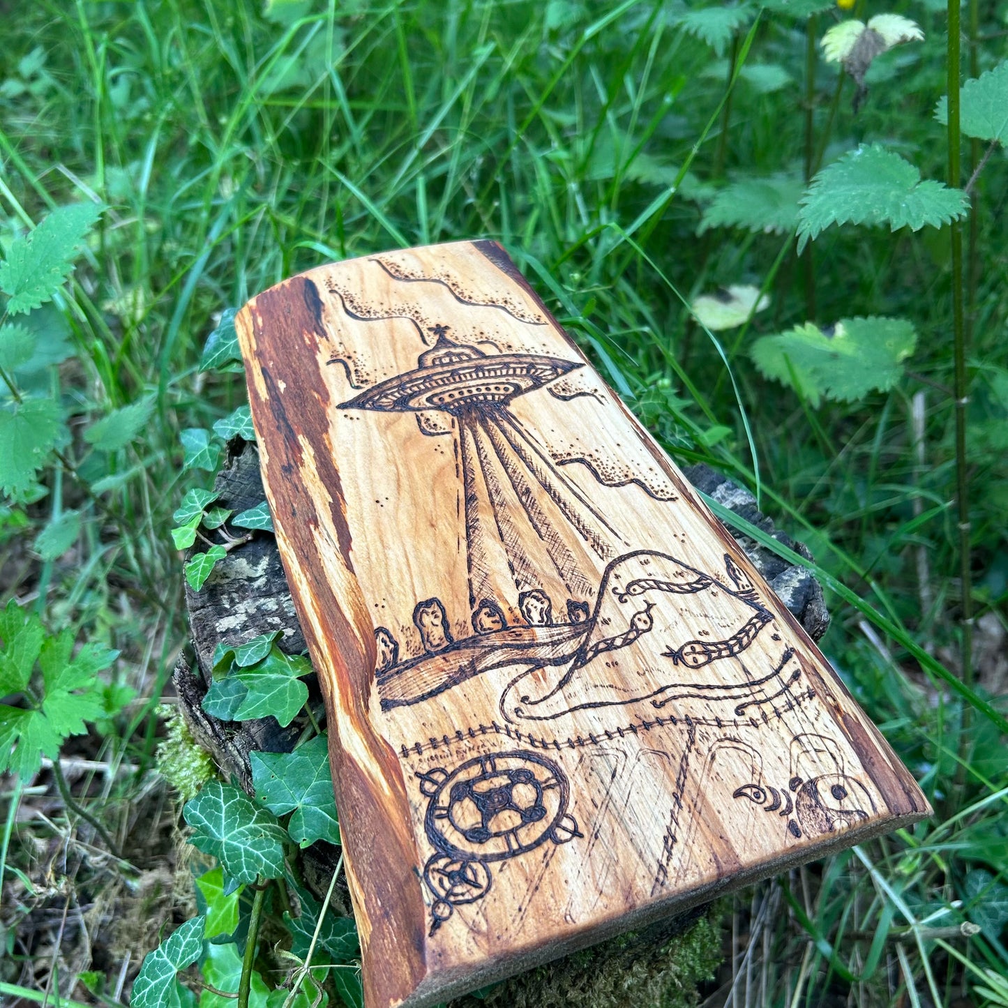 Strange Things at Silbury Hill ~ Pyrography Wall Art