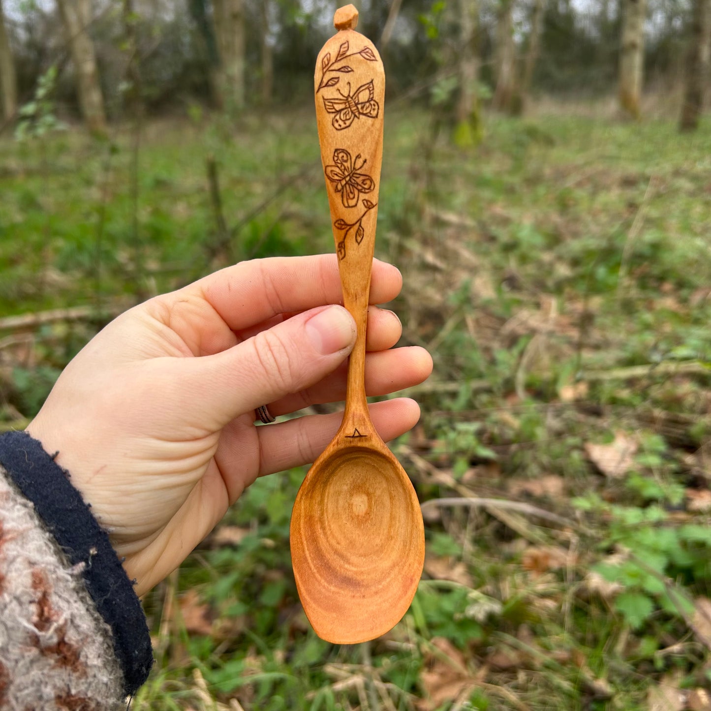 Butterfly Flutterby Eating Spoon - Cherry