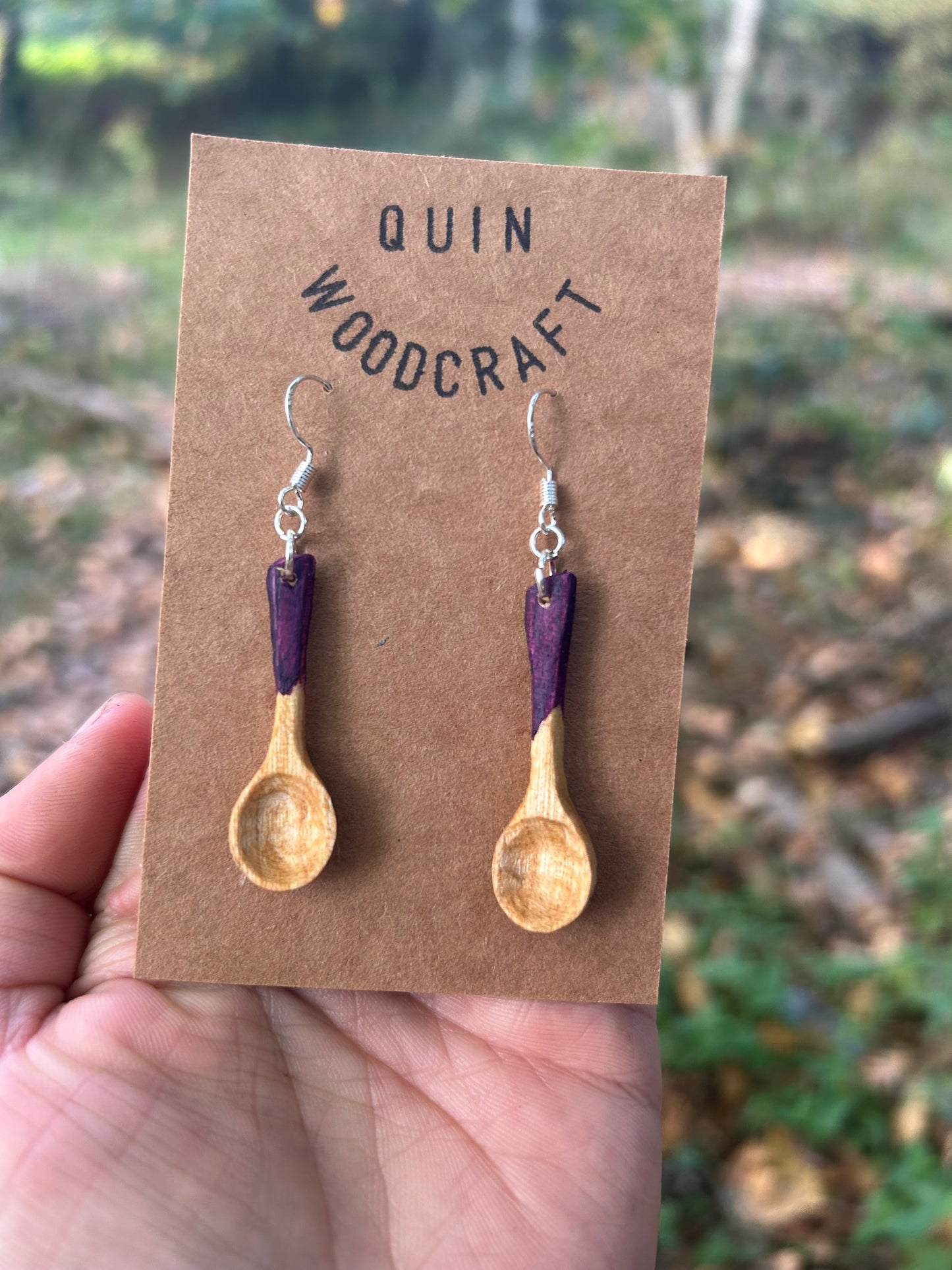 Mini Spoon Earrings ~ Violet ~ Cherry