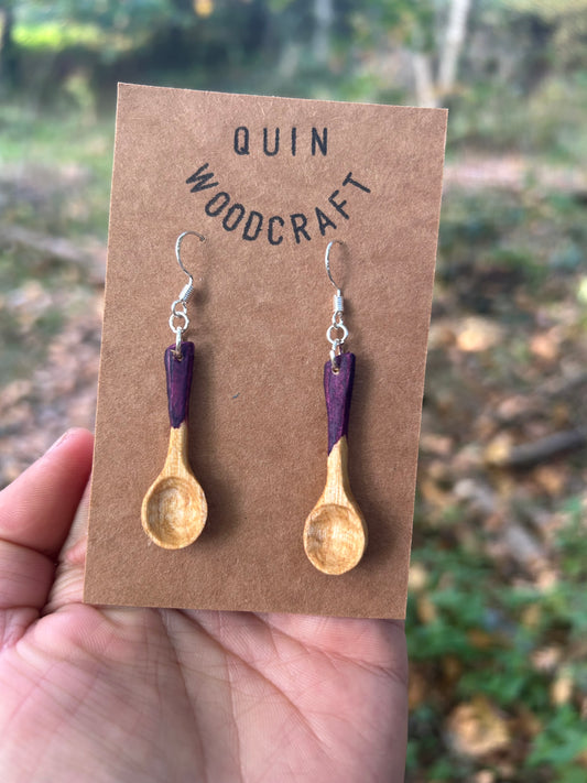 Mini Spoon Earrings ~ Violet ~ Cherry