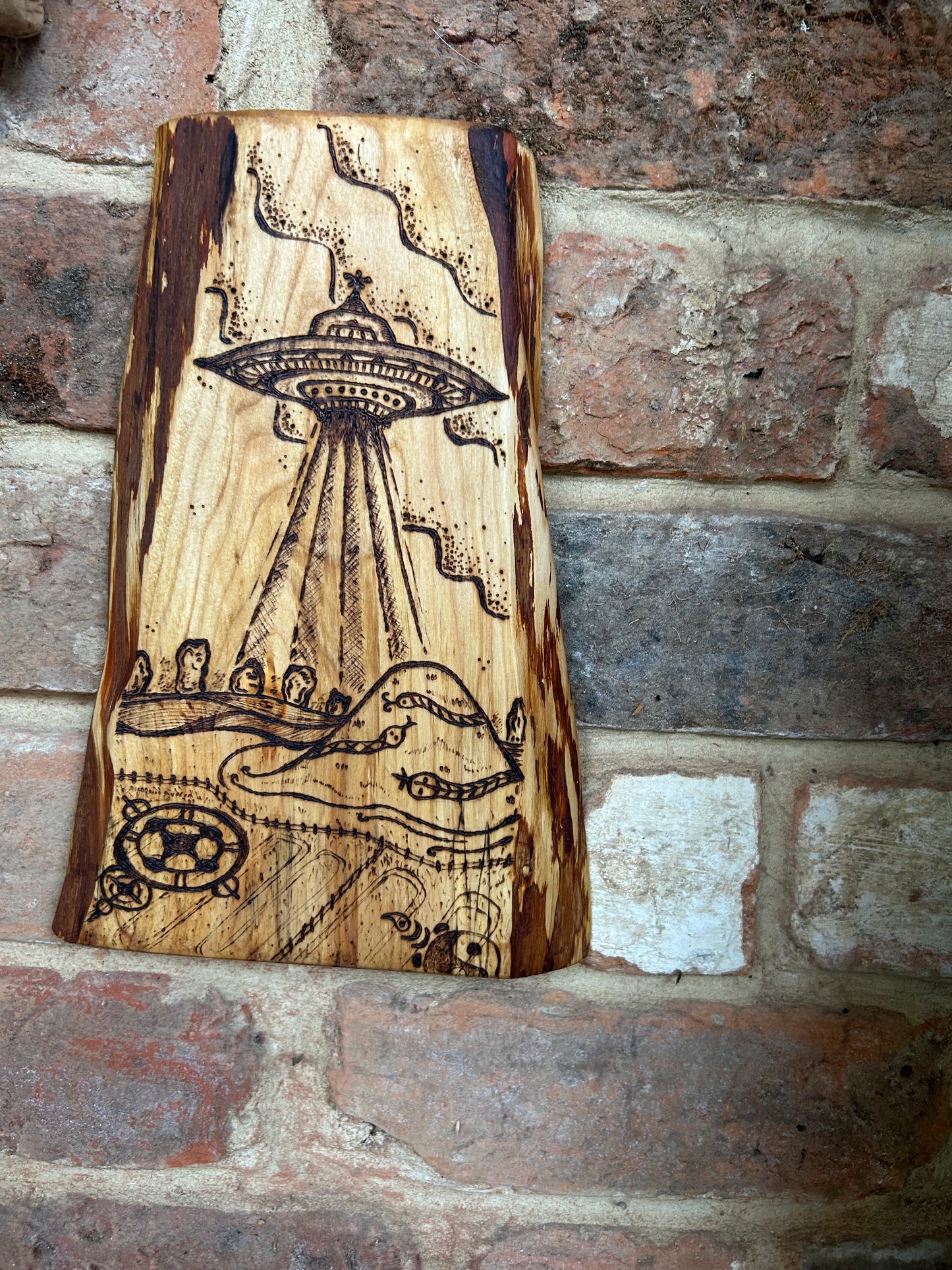 Strange Things at Silbury Hill ~ Pyrography Wall Art