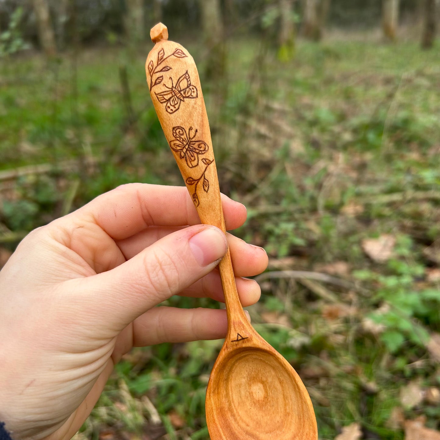 Butterfly Flutterby Eating Spoon - Cherry