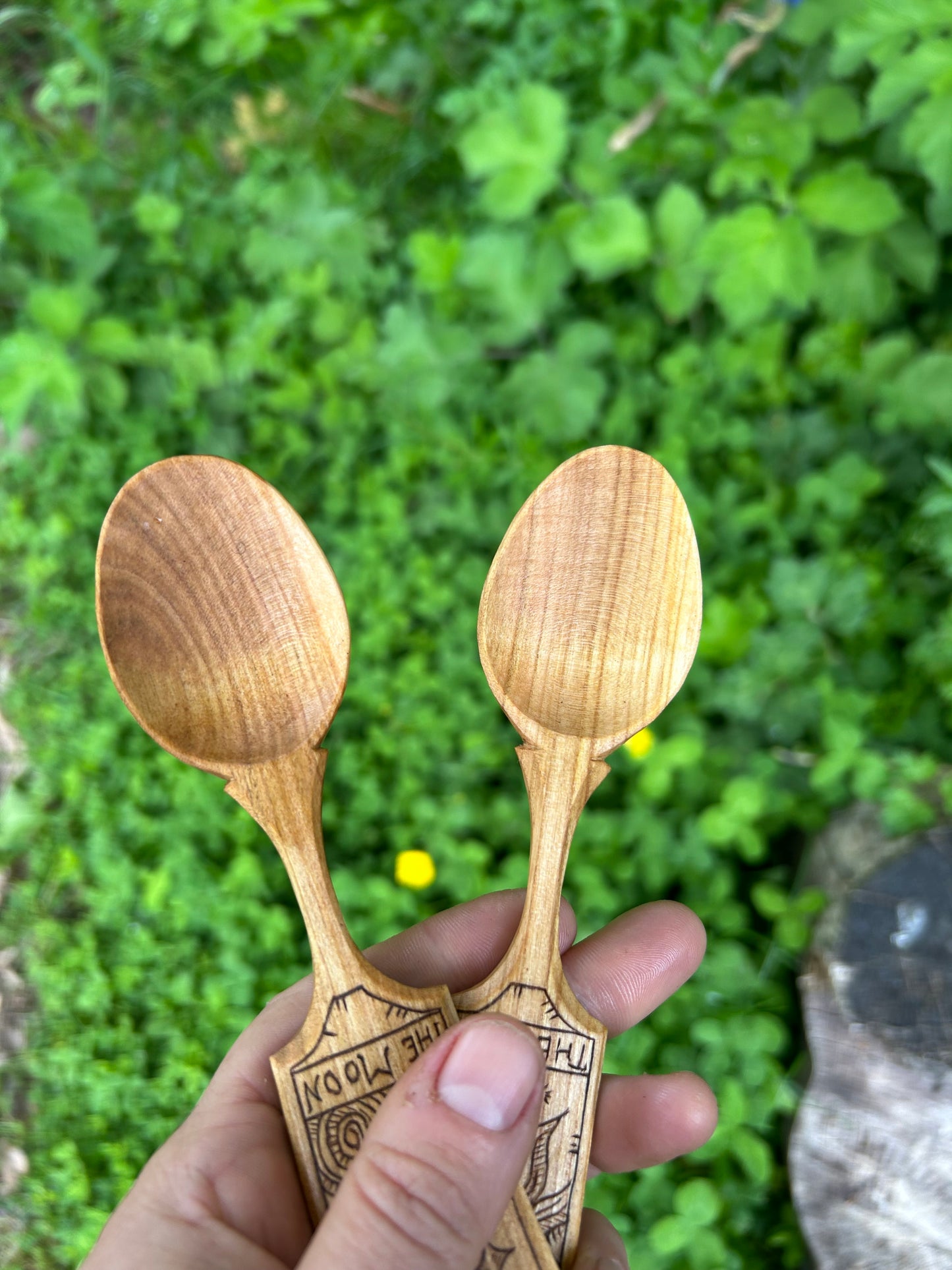 The Sun and The Moon ~ Set of Two ~ Cherry Wood
