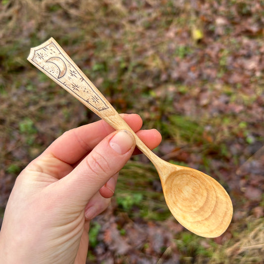 Crescent Moon ~ Eating Spoon ~ Cherry Wood