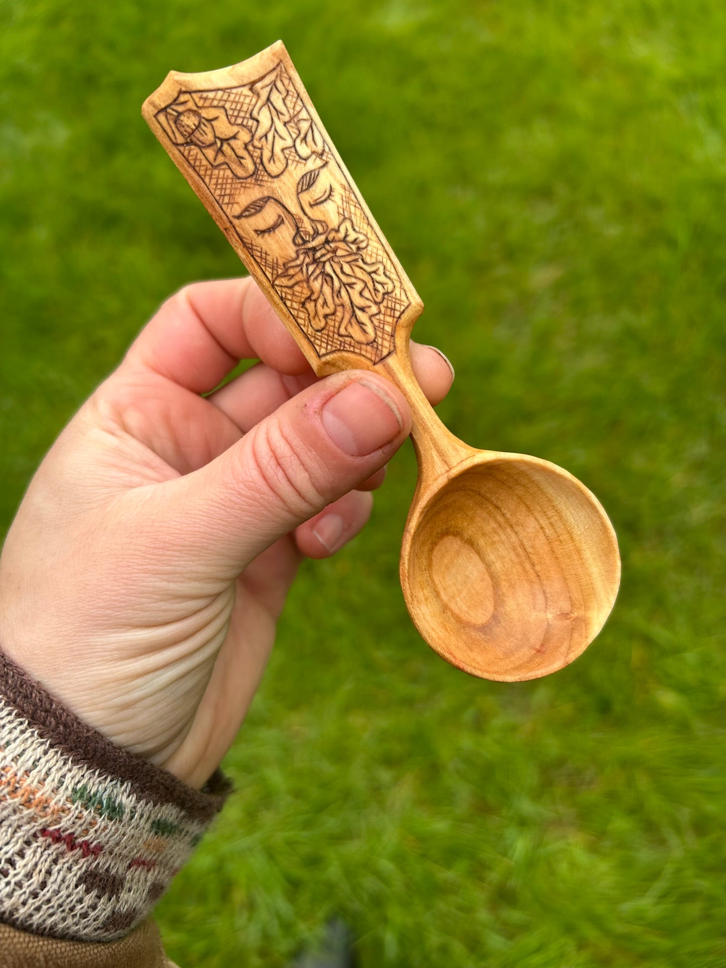The Green Man ~ Coffee Scoop ~ Cherry Wood