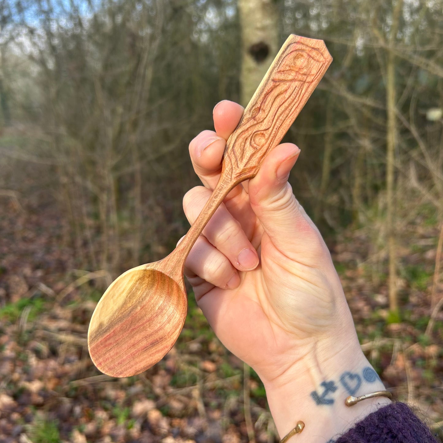 ~ Curve ~ Plum Wood ~ Eating Spoon