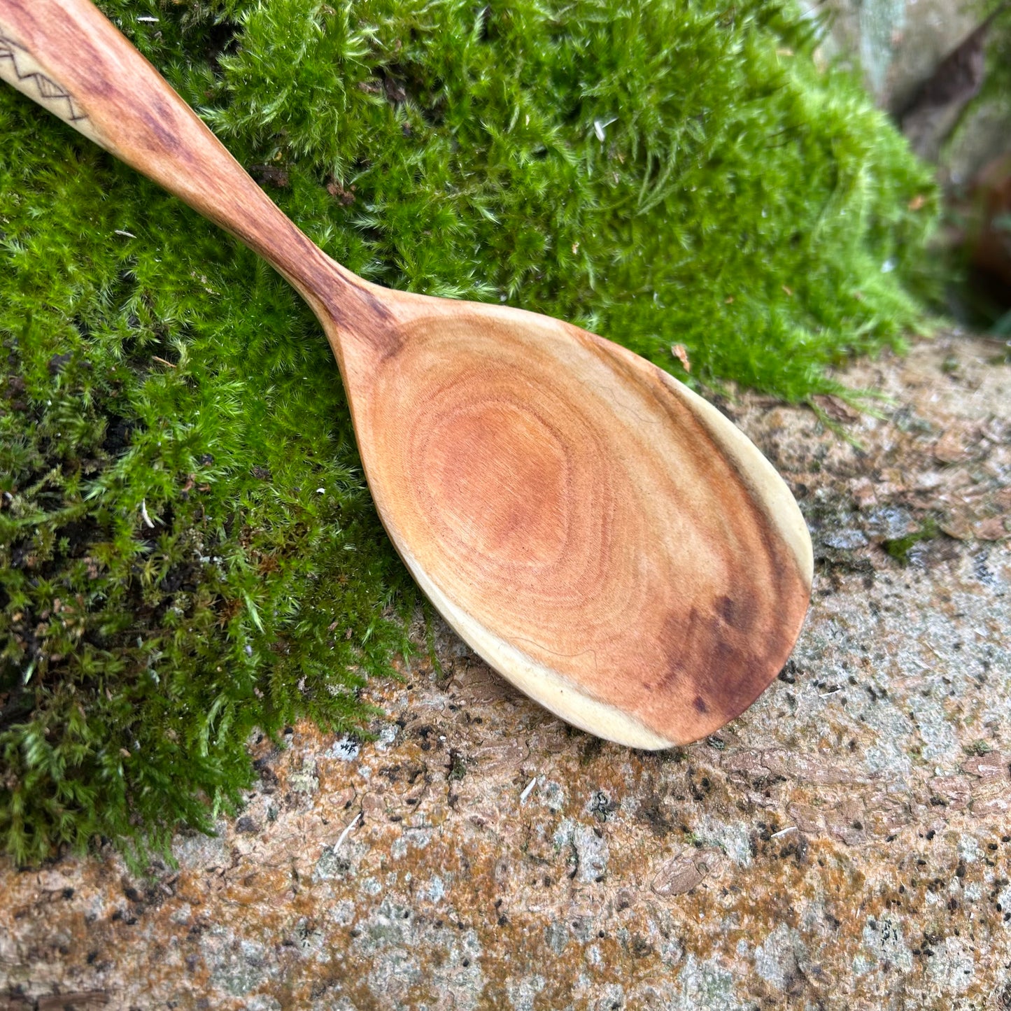 Tribal Zig-Zag Eating Spoon - Cherry