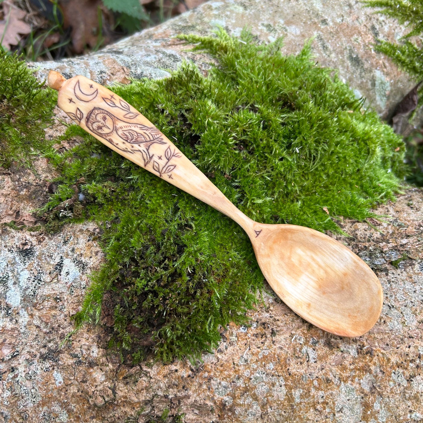 Barn Owl under the Moon - Eating Spoon - Cherry