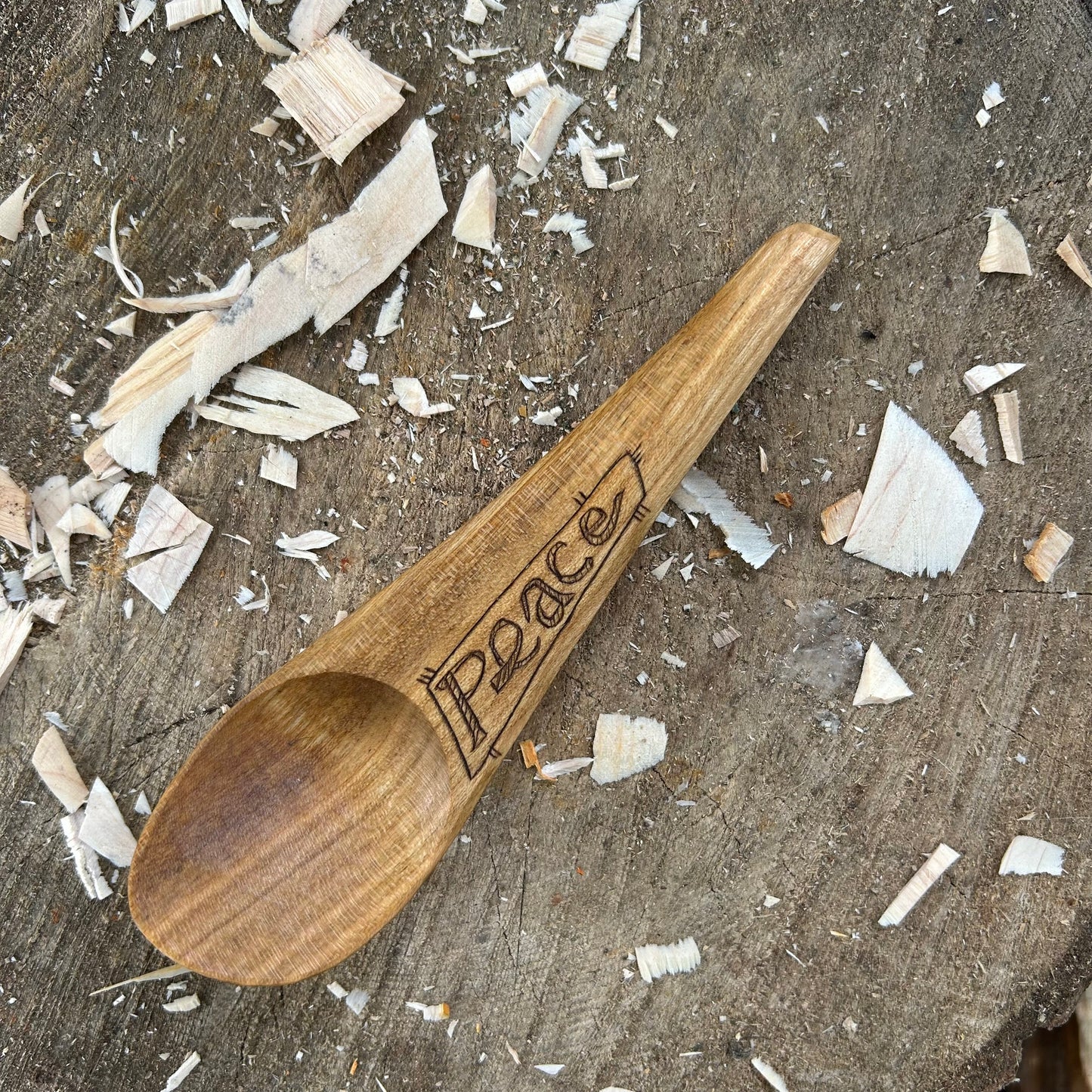 ~ Peace ~ Kayak Eating Spoon - Cherry Wood