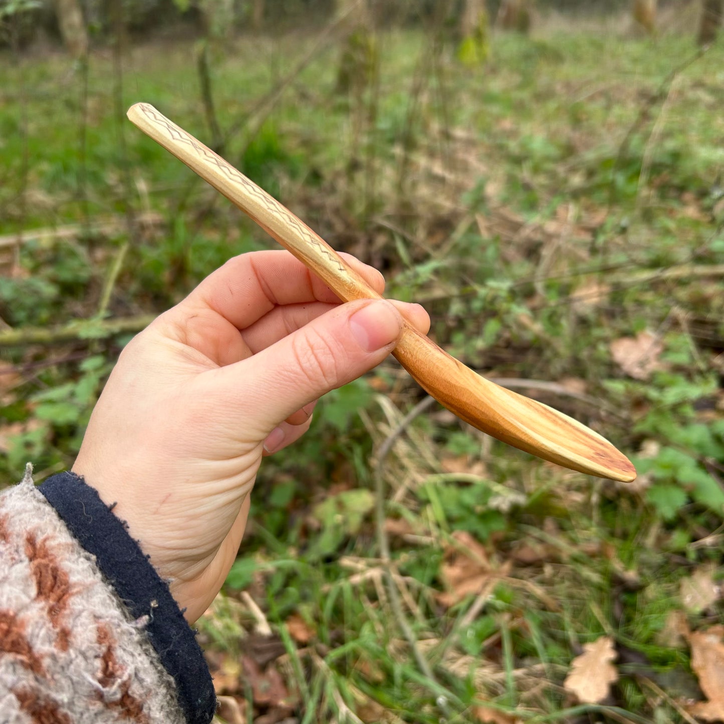 Tribal Zig-Zag Eating Spoon - Cherry