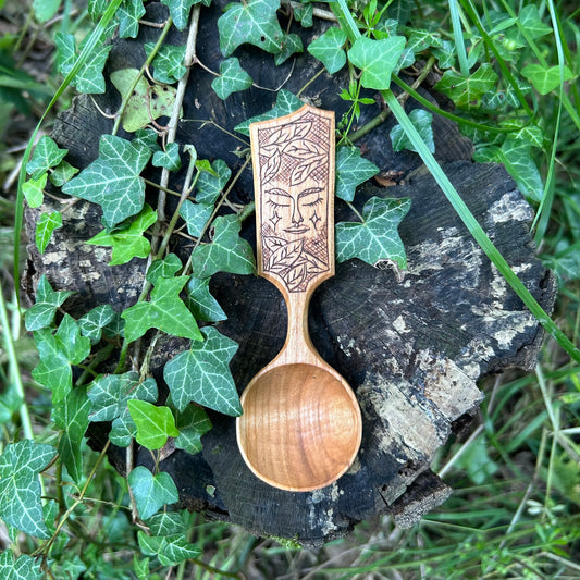 Lady of the Woods ~ coffee scoop ~ Cherry wood