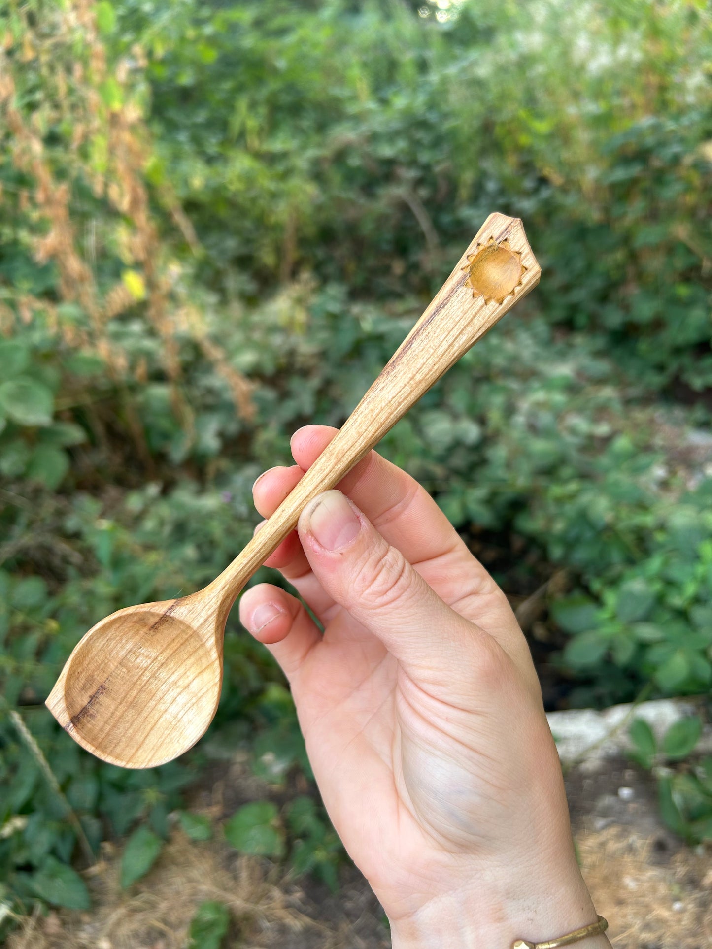Sol ~ Long Handled Teaspoon ~ Cherry Wood