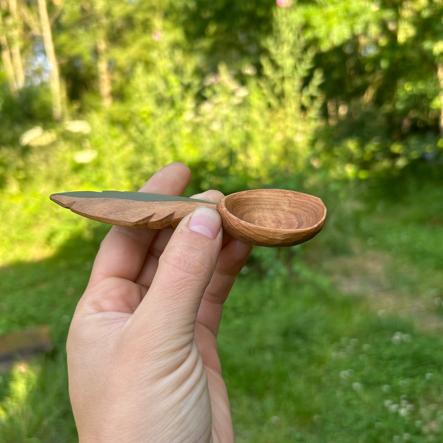 Green Feather Coffee Scoop - Cherry