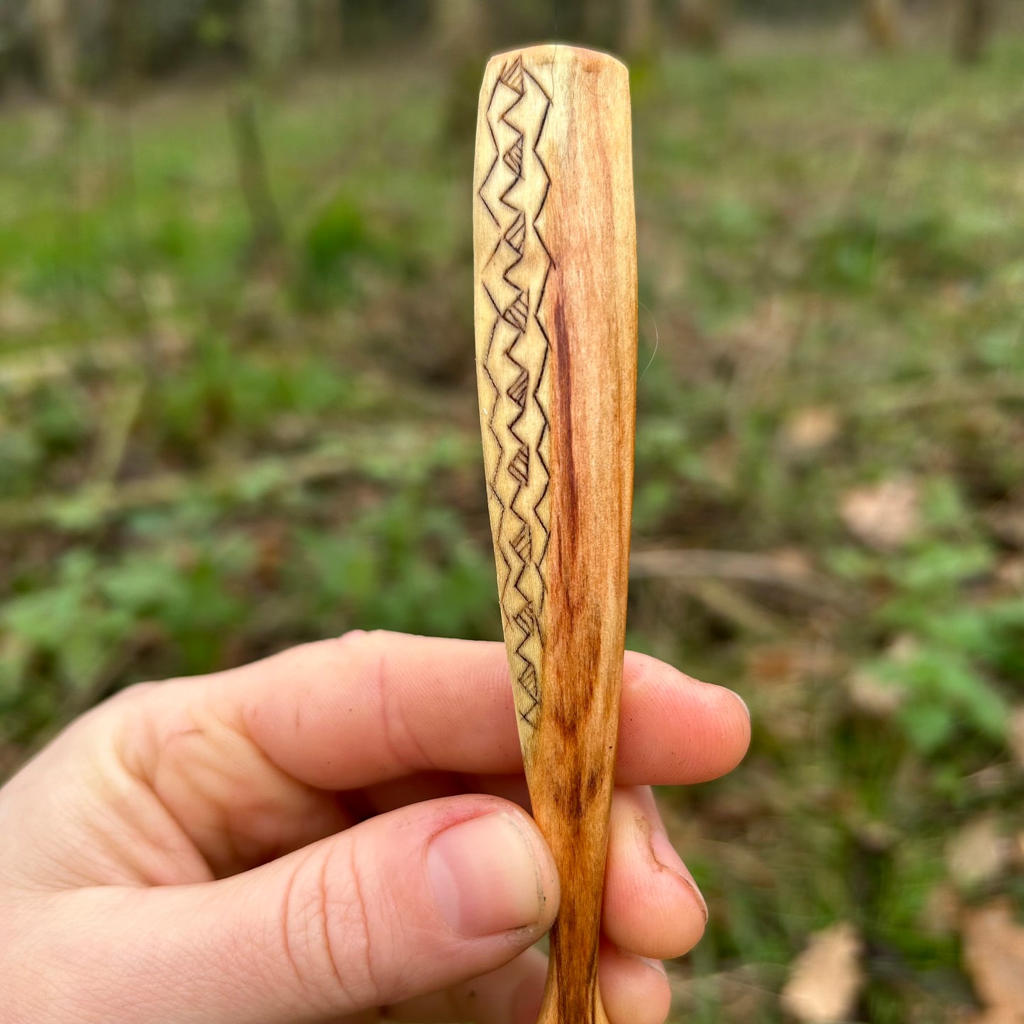 Tribal Zig-Zag Eating Spoon - Cherry