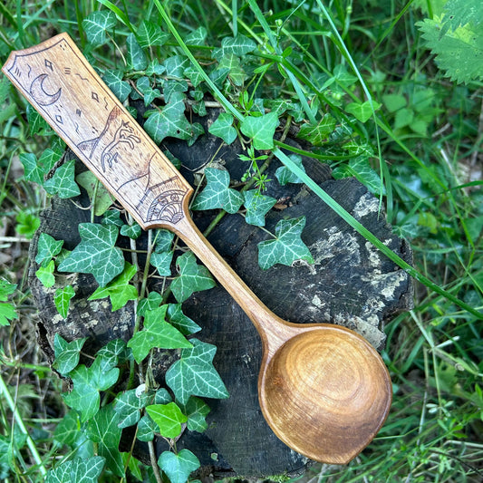 Uffington White Horse ~ Cooking Spoon ~ Cherry Wood