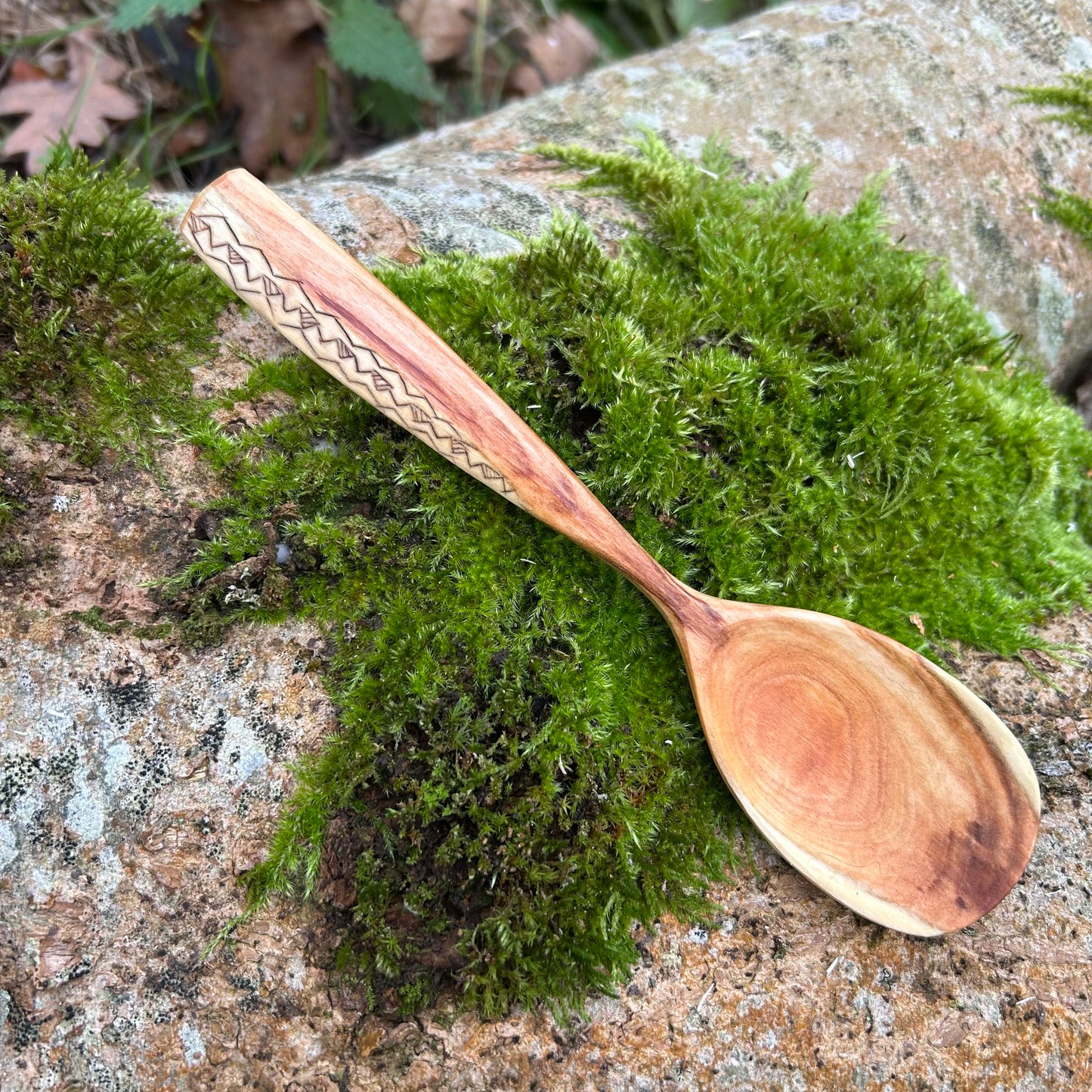 Tribal Zig-Zag Eating Spoon - Cherry