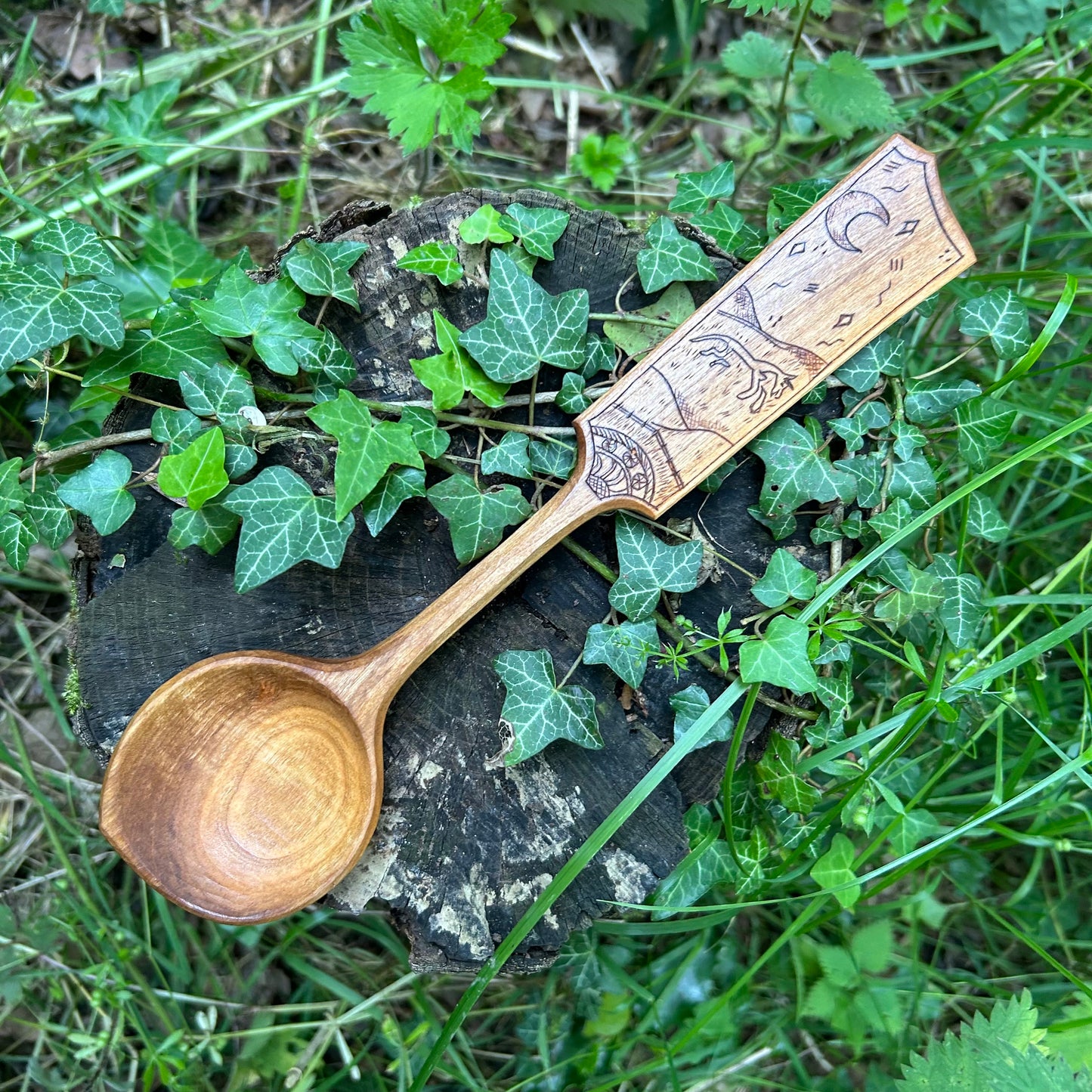 Uffington White Horse ~ Cooking Spoon ~ Cherry Wood
