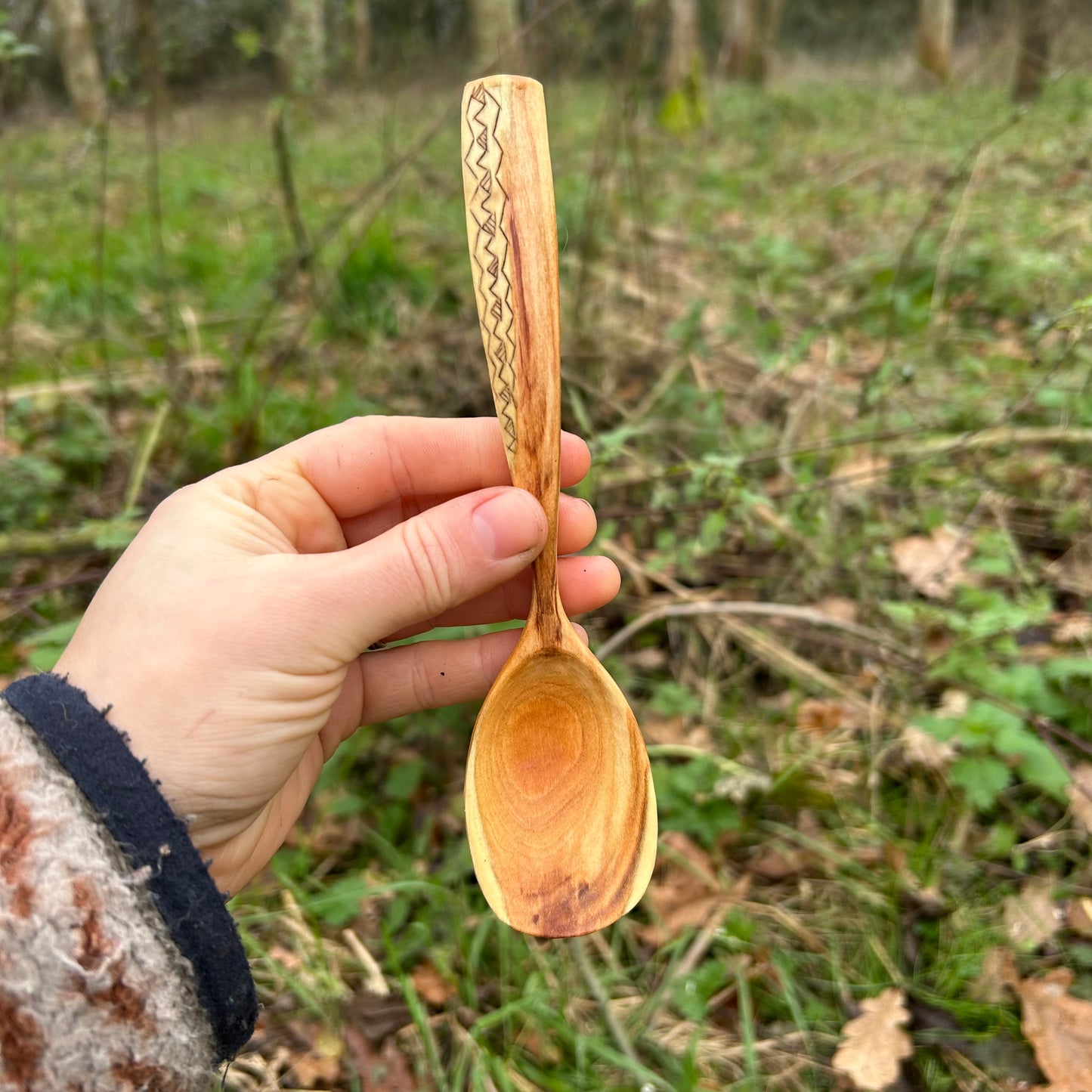 Tribal Zig-Zag Eating Spoon - Cherry