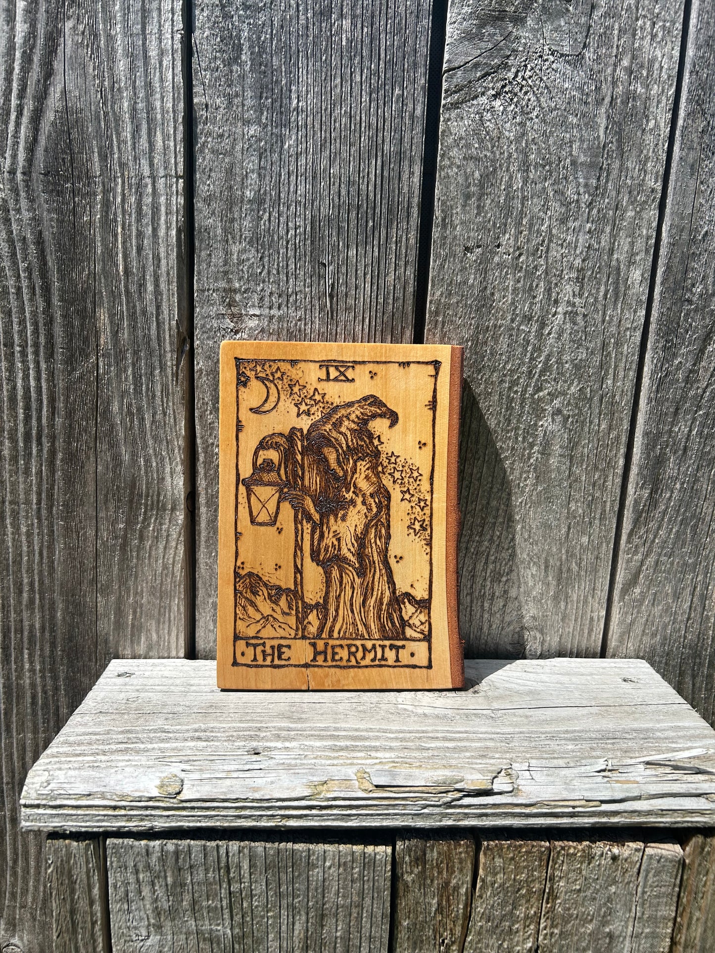 The Hermit ~ Tarot Design ~ Pyrography Art