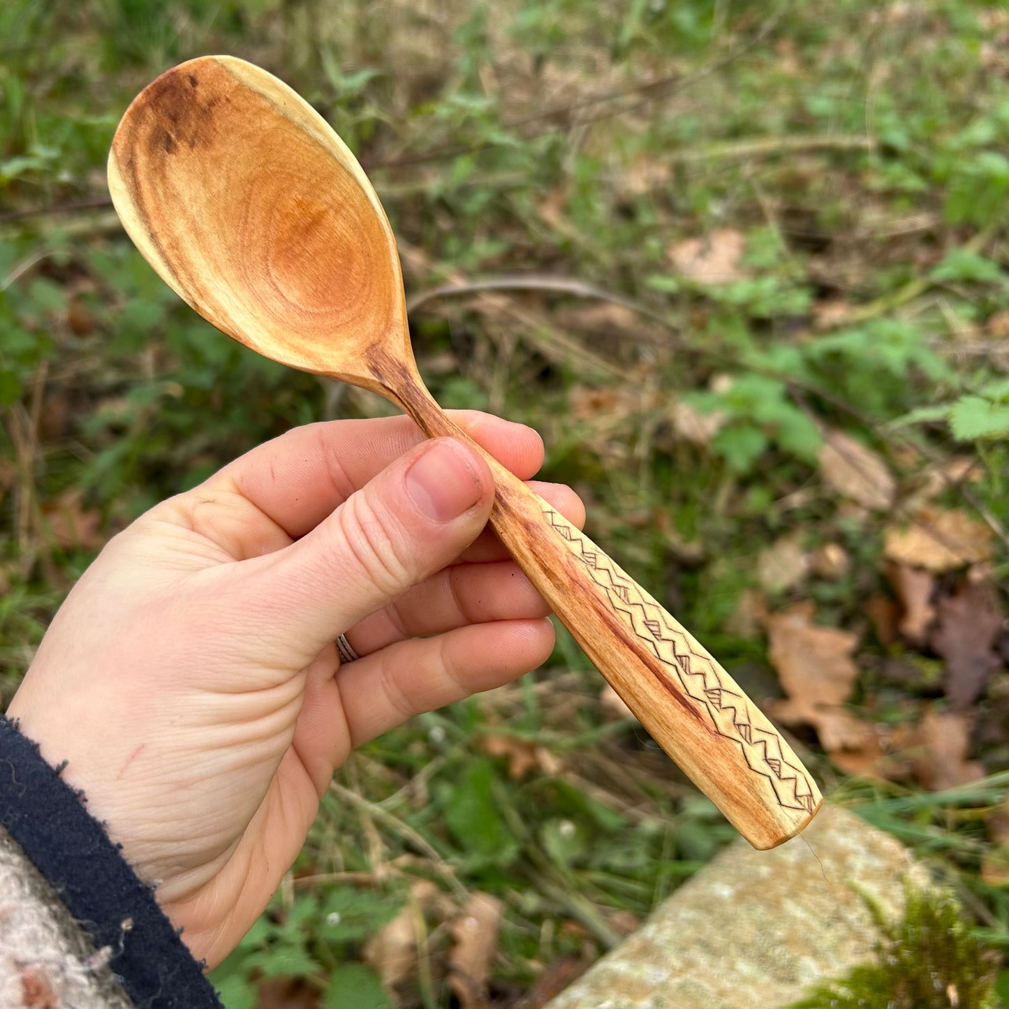 Tribal Zig-Zag Eating Spoon - Cherry