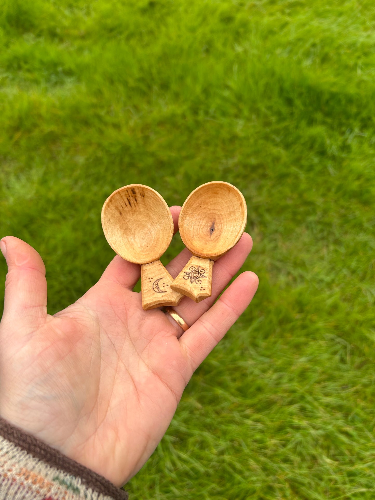 Moon and Sun ~ Set of Two Caddy Spoons